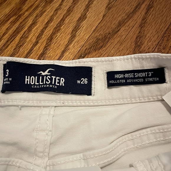 Sale! Hollister white denim shorts high rise frayed size 26 like new - Picture 7 of 8